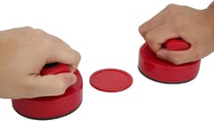 KNK Air Hockey Pucks and Striker Set (2 Strikers & 2 Pucks) | Premium Imported Quality | Durable Plastic | Pusher Size: 96x60mm, Puck Size: 64x4mm