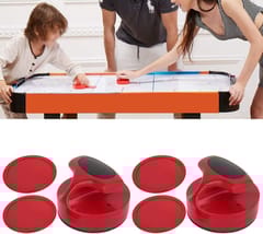KNK Air Hockey Pucks and Striker Set (2 Strikers & 2 Pucks) | Premium Imported Quality | Durable Plastic | Pusher Size: 96x60mm, Puck Size: 64x4mm