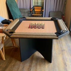 KNK 8 Seater Poker Table – Foldable Hexagon Game Table with Felt Top & Cup Holders