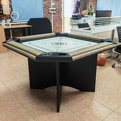 KNK 8 Seater Poker Table – Foldable Hexagon Game Table with Felt Top & Cup Holders