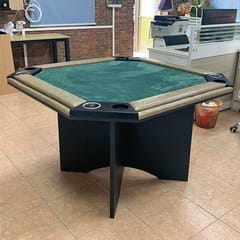 KNK 8 Seater Poker Table – Foldable Hexagon Game Table with Felt Top & Cup Holders