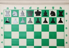 KD Magnetic Roll-Up Chess Demo Board 27" with Pieces, Wall Hanging