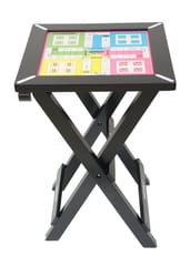 સ્ટેન્ડ સાથે KNK ફોલ્ડિંગ લાકડાનું લુડો બોર્ડ, બાળકો અને પુખ્ત વયના લોકો માટે ડાર્ક ચેરી લુડો ટેબલ, ડ્રોઅર