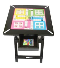 સ્ટેન્ડ સાથે KNK ફોલ્ડિંગ લાકડાનું લુડો બોર્ડ, બાળકો અને પુખ્ત વયના લોકો માટે ડાર્ક ચેરી લુડો ટેબલ, ડ્રોઅર