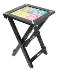 સ્ટેન્ડ સાથે KNK ફોલ્ડિંગ લાકડાનું લુડો બોર્ડ, બાળકો અને પુખ્ત વયના લોકો માટે ડાર્ક ચેરી લુડો ટેબલ, ડ્રોઅર