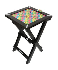 KNK ફોલ્ડિંગ સ્નેક્સ લેડર બોર્ડ ટેબલ, લાકડાનું સ્ટેન્ડ, ઘેરો ચેરી રંગ, સ્ટાન્ડર્ડ સાઈઝ ઇન્ડોર ગેમ