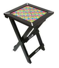 KNK ફોલ્ડિંગ સ્નેક્સ લેડર બોર્ડ ટેબલ, લાકડાનું સ્ટેન્ડ, ઘેરો ચેરી રંગ, સ્ટાન્ડર્ડ સાઈઝ ઇન્ડોર ગેમ