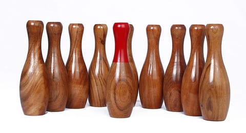 বাচ্চাদের এবং প্রাপ্তবয়স্কদের জন্য KD কাঠের লন বোলিং এবং রিং টস গেম | 2-ইন-1 গেম সেট