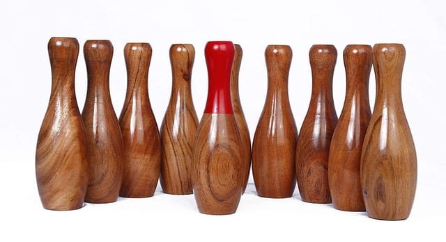 বাচ্চাদের এবং প্রাপ্তবয়স্কদের জন্য KD কাঠের লন বোলিং এবং রিং টস গেম | 2-ইন-1 গেম সেট