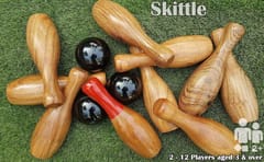 বাচ্চাদের এবং প্রাপ্তবয়স্কদের জন্য KD কাঠের লন বোলিং এবং রিং টস গেম | 2-ইন-1 গেম সেট