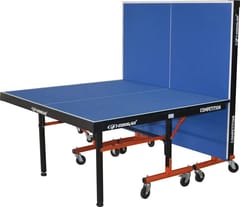 कौगर कॉम्पिटिशन पार्टिकल बोर्ड से बना 25 मिमी मोटा टेबल टेनिस टेबल, टीटीएफआई प्रमाणित, रोलअवे इंडोर टेबल टेनिस टेबल 