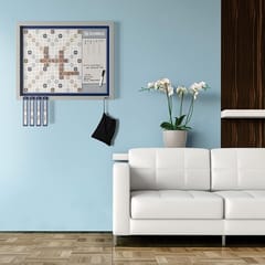KD سکریبل ڈیلکس 2-in-1 وال ایڈیشن، بڑے سائز کا 30" x 24" ووڈ فریم، میگنیٹک ٹائلز اور ڈرائی ایریز میسج بورڈ، ہینگ ایبل ہوم ڈیکور، فیملی ورڈ بورڈ گیمز برائے 2-4 کھلاڑیوں، عمریں 8+