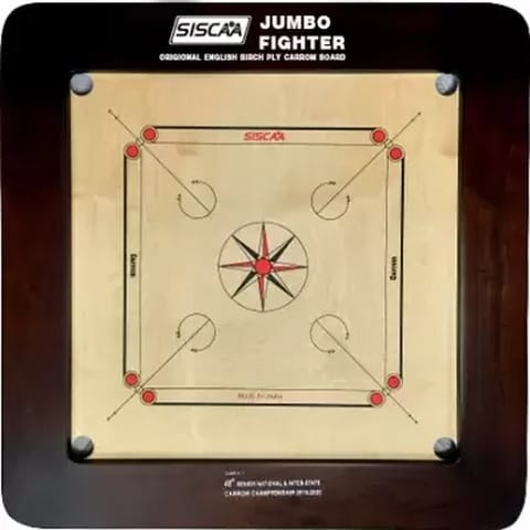 Siscaa Fighter jumbo Carrom Board, Birch Plywood Federation Approved Carrom Board