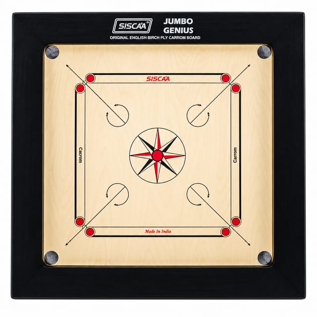 Siscaa Genius Jumbo Carrom Board Federation Approved Carrom Board