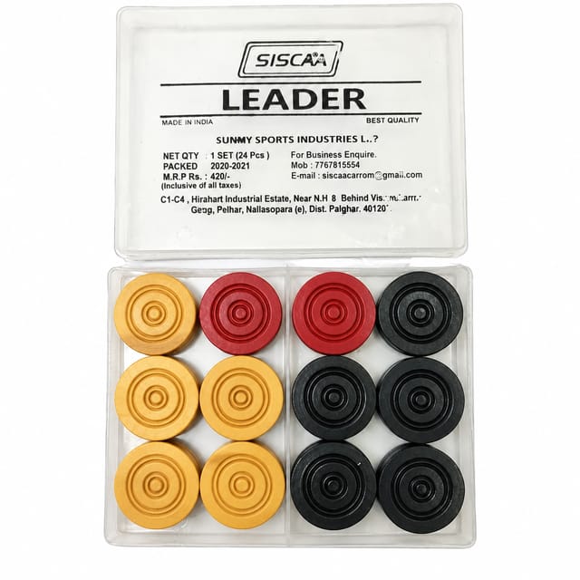 SISCAA CARROM COIN LEADER , Carrom Board Accessory Approved & Used in National Tournament Held by Carrom Federation of India
