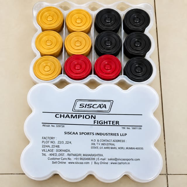 SISCAA Champion Fighter  Carrom Coins Used in National Tournament Held by Carrom Federation of India