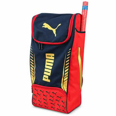 PUMA Junior Kashmir Willow Cricket Kit, Navy/Red | Complete Starter Kit with Durable Willow Bat, Protective Gear & Carry Bag