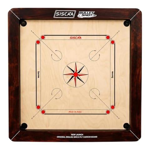 Siscaa Bullet Shot Champion Carrom Board Federation Approved Carrom Board