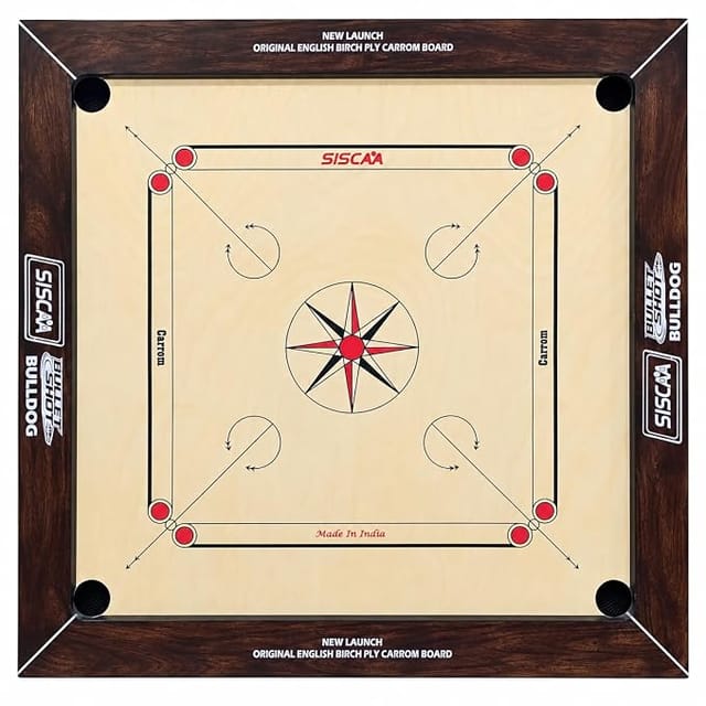 Siscaa Bullet Shot Bulldog Carrom Board Federation Approved Carrom Board