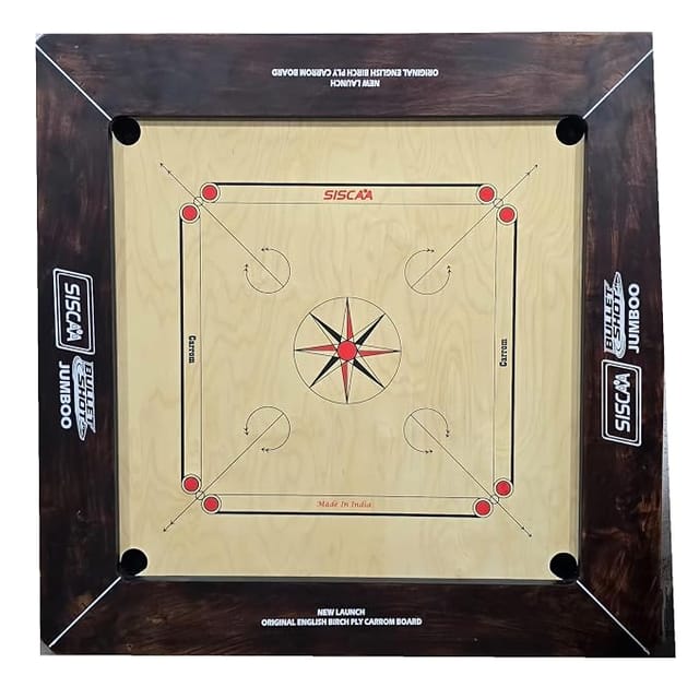 Siscaa Bullet Shot Jumbo Carrom Board Federation Approved Carrom Board