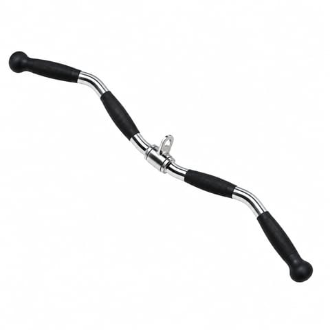 KD EZ Curl Bar Cable Attachment | Angled Gym Pulley Bar for Biceps & Triceps Workout