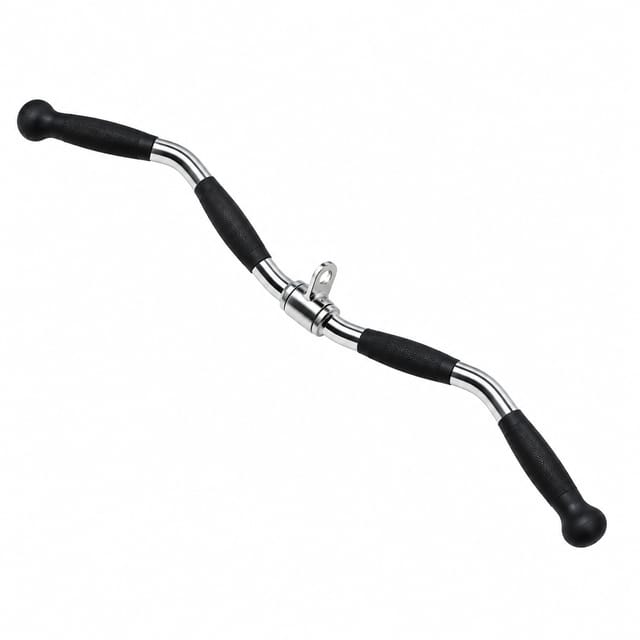 KD EZ Curl Bar Cable Attachment | Angled Gym Pulley Bar for Biceps & Triceps Workout