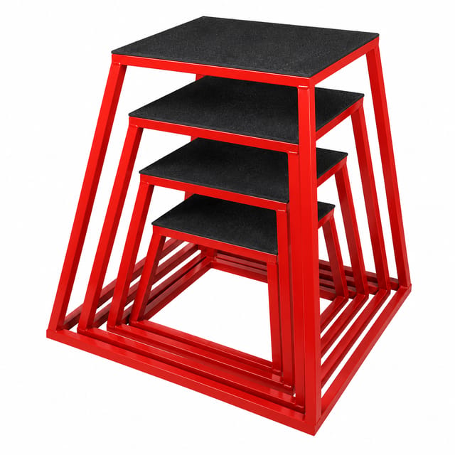 KD Steel Plyo Box Set of 4 – 6, 12, 18 & 24 Inch Jump Training Platforms