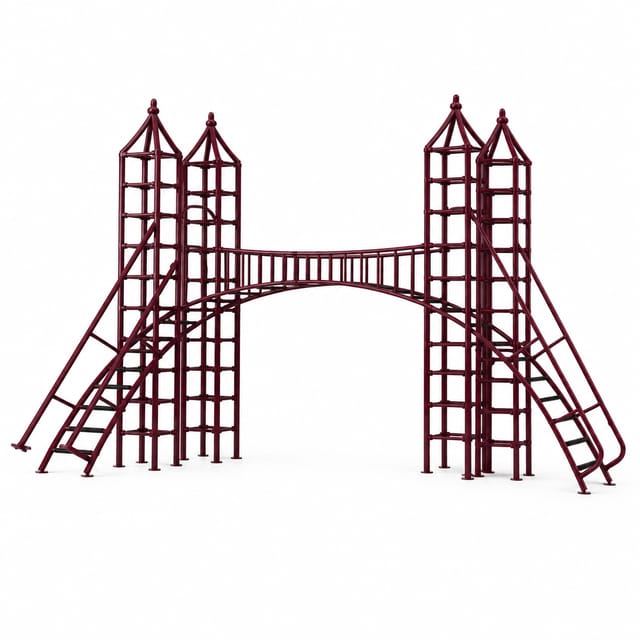 KD CP-1263 London Bridge Tower – Playground Bridge & Climber Combination