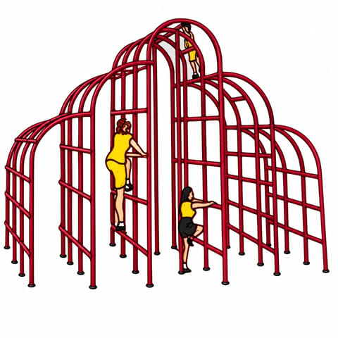KD CP-27 Rainbow Jungle Gym – 12 ft Long × 6 ft Wide with 6 Climbing Lanes
