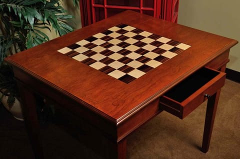 KD Premium Wooden Chess Table with Storage Drawer – 19-Inch Chessboard, Semi-Gloss Finish