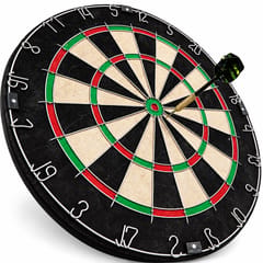 KD Bellevue Bristle Dartboard Cabinet Set with 18-Inch Sisal Board, 6 Steel-Tip Darts & Dual Scoreboards