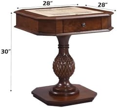 KD Reversible Chess & Checkers Game Table with 2 Storage Drawers – Deep Cherrywood Finish