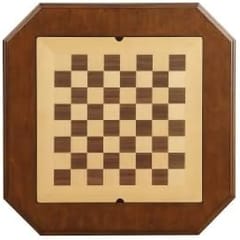 KD Classic Reversible Chess & Checkers Game Table with Game Tray & Built-In Storage – Cherry Finish