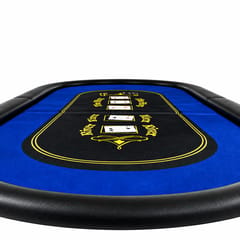 KD 7FT Folding Poker Table for 10 Players with Padded Rail & Cup Holders – Blue & Black