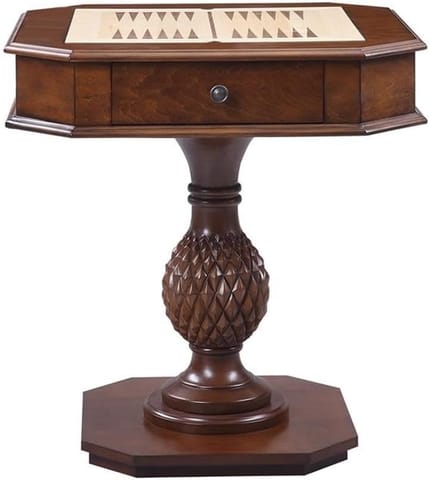 KD Reversible Chess & Checkers Game Table with Storage Drawer – Cherry Finish, Chess Pieces Not Included