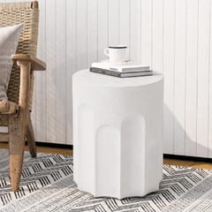 KD Outdoor Chessboard Side Table & Plant Stand – 15-Inch Lightweight MgO