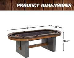 KD Urban 87-Inch Poker Table for 10 Players with Convertible Dining Top – Grey & Brown