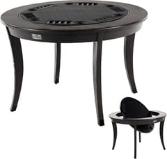 KD Onyx 48-Inch 6-Player Poker & Dining Table with Flip-Top, Chip Trays & Cup Holders