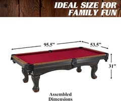 KD Arlington 8-Foot Drop Pocket Pool Table with Accessory Set