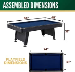 KD Bar Size 7-Foot Drop Pocket Pool Table with Accessory Set