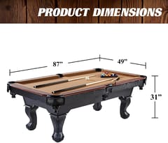 KD Belmont 7-Foot Drop Pocket Pool Table with Accessory Set
