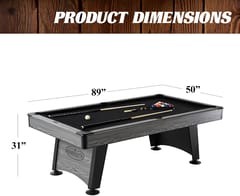 KD Blackstone 7-Foot Drop Pocket Pool Table with Accessory Set