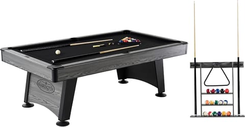KD Blackstone 7-Foot Drop Pocket Pool Table with Accessory Set