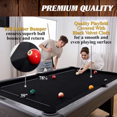 KD Blackstone 7-Foot Drop Pocket Pool Table with Accessory Set