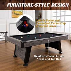 KD Blackstone 7-Foot Drop Pocket Pool Table with Accessory Set