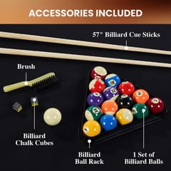 KD Rustic 7-Foot Drop Pocket Pool Table with Accessory Set