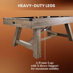 KD Rustic 7-Foot Drop Pocket Pool Table with Accessory Set