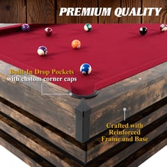 KD Ashford 8-Foot Drop Pocket Pool Table with Accessory Set