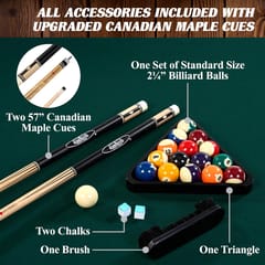 KD Premium 8.3-Foot Drop Pocket Pool Table with Accessory Set