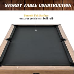 KD Urban Drop Pocket Pool Table – Brown Wood-Look Cabinet & Grey Playfield